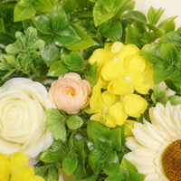 Multicolor Spring Door Wreath, 30cm Eucalyptus Blossom Artificial Wreath for Home Decor, Faux Flower Front Door Decoration