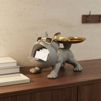 Resin Canine Key Bowl Modern Design Dog Tray Figurine Gift Idea for Living Room