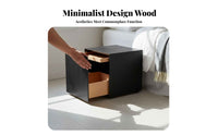 Slim Side Table Minimalist Design Box-Frame End Table Hidden Storage Modern aesthetic for Apartment Dwellers, Students