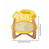 Breathable Cat Hammock Bed Washable Pet Cover Hammock Bed Solid Wood Frame for Cats, Indoor