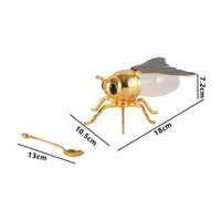 2 Pieces Bee Sugar Jar Luxury Design Gold Bee Jar for Tabletop