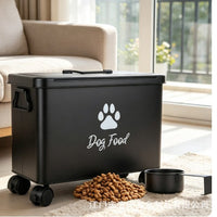 Cross-Border Pet Food Sealed Storage Box with Wheels Cat Food Bucket Moisture-Proof Insect-Proof Large Capacity Dog Food Container