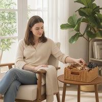 Woven Basket with Dividers Divided Storage Basket Versatile for Kitchen
