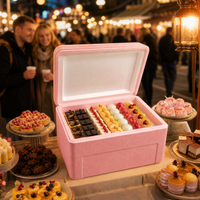 24L Food Grade EPP Insulated Cooler Box for Tiramisu Cake Ice Cream Outdoor Commercial Stall Refrigeration Car Use