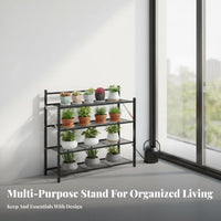 Multi-Tier Step Stand Floor-Standing Plant Rack assembly-withexternal installationlystanding for Balcony, Patio