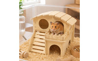 Hamster Wooden House Decorative Hamster Sleeping House Multiple Hiding Spots