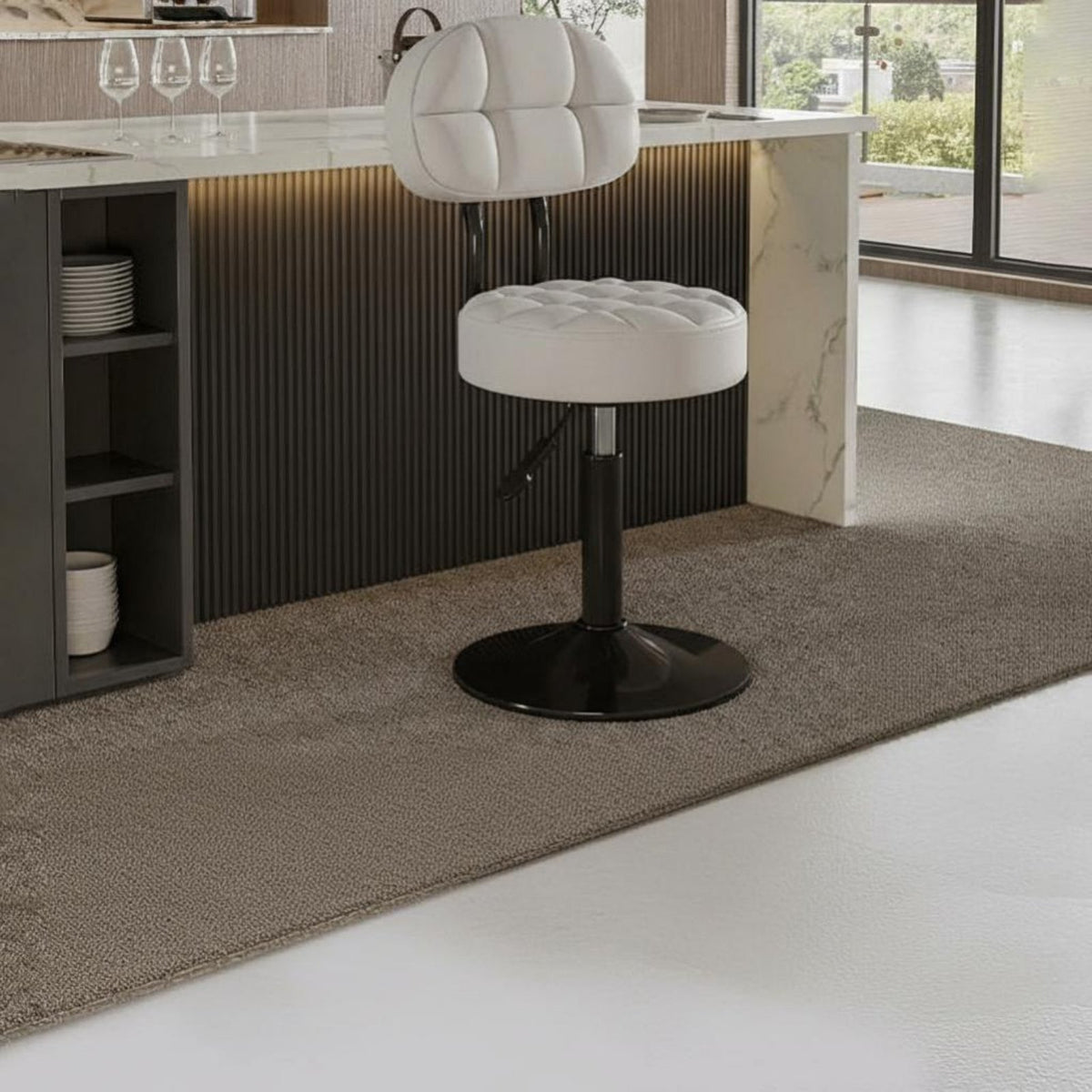 Adjustable Pedestal Chair with Backrest Modern Design for Homeowners