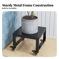 2-Tier Rolling Planter cart Nordic design Plant Stand Lockable casters