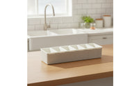 Condiment Organizer with Compartments Angled Countertop Spice Organizer Multi-Functional Seasoning Rack for Home Cooks