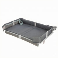 Padded Travel Tray Table Organizer Raised Side Walls Foldable Tray Table Fastening Straps Compartment Organizer Box