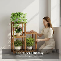 3-Tier Corner Plant Stand Mobile with casters 3-Tier Corner Plant carrier for Patio