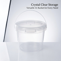 3L Storage Container with Lid and Carry Handle, Clear PP Bucket for Household and Garden Use, Multip - Image 2