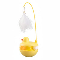 Self-Entertainment Cat Toy with Ball Track and Feather Boredom Relief Duck Tumbler Cat Toy Chew Resistant Pet Supply Detachable Design for Indoor