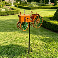 Metal Four-Wheel Tractor Garden Decoration, Iron, Indoor/Outdoor
