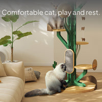 Cactus Cat Tree with Scratching Post and Condo