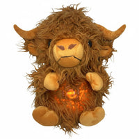 Breathing Light-up Cow Toy Soothing Music & Lights Breathing Mountain Cow Stuffed Musical Steer Stuffed Creature Nighttime