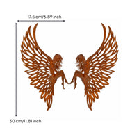 Angel Avian Forms Wall Artistic Metal Angelic Avian Forms Weathered Finish Rust Brown