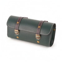 Cylindrical Handlebar Bag Vintage-Style Handlebar Bag with Buckle Straps Leather-Like for Commuting