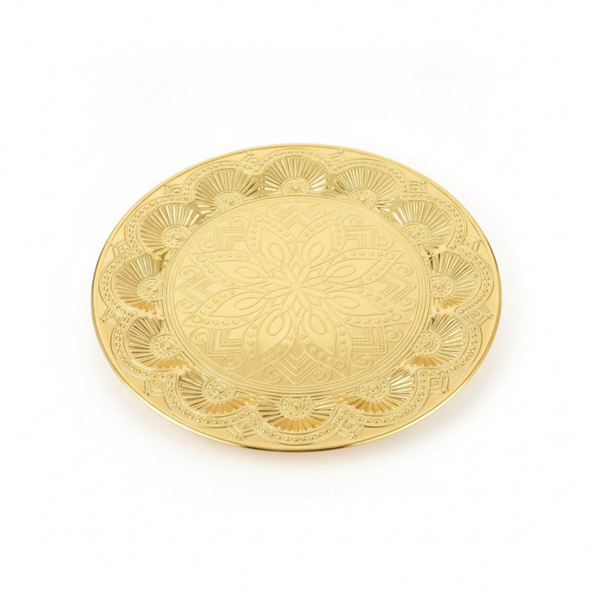 Ornate Serving Tray Gold-Toned Decorative Tray European-Style for Pastries