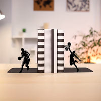 Metal Bookend for Desk Organization with Sports Designs