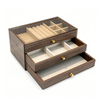 Transparent Jewelry Box with Drawers Rectangular Jewelry Box Compartmented Drawer Organizer Clear for Vanity