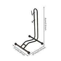 Metal Bike Floor Stand Space-Saving Two-Wheeler Floor Stand Heavy-Duty Two-Wheeler Parking Rack with Hook Easy to Use for Cyclists, Commuters, Garage