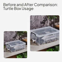 Transparent Turtle Enclosure with Basking Platform, Drainage