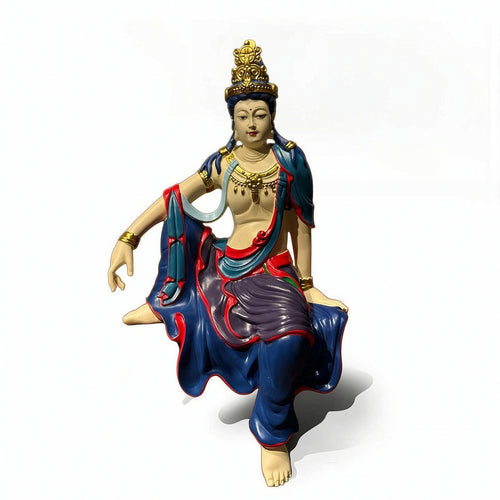 Guanyin Figurine Resin Guanyin Statue Ornate Bodhisattva Figurine for Buddhists, Collectors, Altar