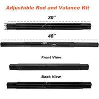 Adjustable Fireplace Curtain Rod Set with Metal Mesh Screen