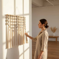 Macrame Wall Hanging Unique Decor Symmetrical for Bedroom, Entryway