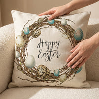 Easter Pillow Cover Nordic Design Pillow Cover Invisible Zipper Motif Pillowcase for Families, Homeowners, Sofa, Living Room, Bedroom