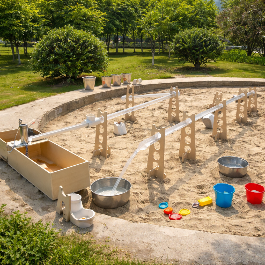 Outdoor Water Play Table, 148 Piece Sand Water Table Toy with Water Wheel, Mobile Water Play Set for Kids 4-6 Years
