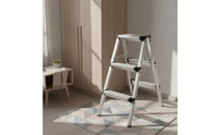Double-Sided Ladder Stool with Wide Pedals Foldable Folding Ladder Sturdy Folding Step Stool Heavy Duty for Home, Apartment, Utility Room