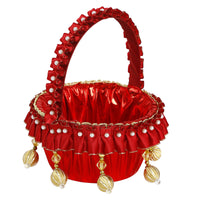 Red Wedding Blessing Basket with Double Happiness Print