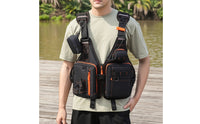 Buoyancy Vest with Whistle Adjustable Utility Vest  Breathable Personal Flotation Device for Anglers, Fishing