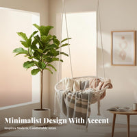 Tassel Hanging Chair Boho & Design Tasseled Macrame Lounger Relaxing Suspended Seating for Home Decorators, Readers, Balcony, Living Room, Bedroom