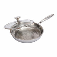 Stainless Steel Frying Pan Metal Utensil Safe Uncoated Frying Pan for Home