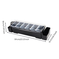 Bar Organizer with Transparent Lid Easy to Clean Condiment Organizer with Removable Cups Holder for Caterers