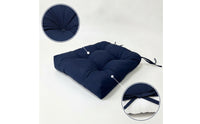Tufted Chair Cushion with Ties Padded Patio Chair Cushion Square Weather-Resistant for Garden