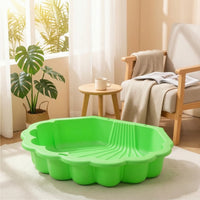Low-Profile Sand and Water Basin Shallow Shell-Shaped Play Basin Molded Sandpit Heavy-Duty for Preschoolers, Toddlers, Kids, Kindergarten, Playroom, Daycare, Backyard