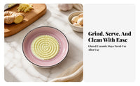Manual Ceramic Garlic Grater Plate Hand-Operated Ceramic Grater Plate Compact Grinding Dish with Textured Surface Easy to Clean for Home Cooks