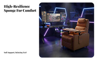 Gaming Sofa on Wheels Reclining Function Computer Chair Breathable Upholstery Integrated Footrest for Internet Cafe, Bedroom