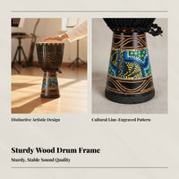 African Hand Drum, Leather Skin, Hardwood, Children, Practice, Random Color