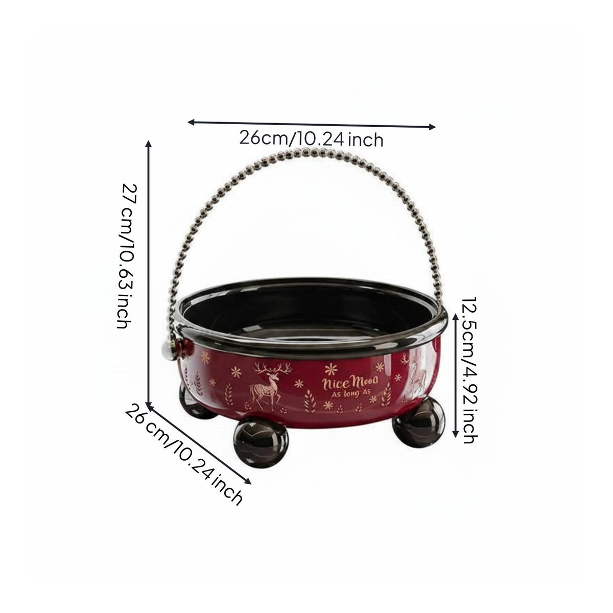 Round Fruit Tray Raised Feet Tableware Glossy