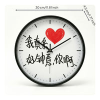 Love Heart Shaped Wall Clock Charming Decorative Wall Clock Minimalist for Living Room
