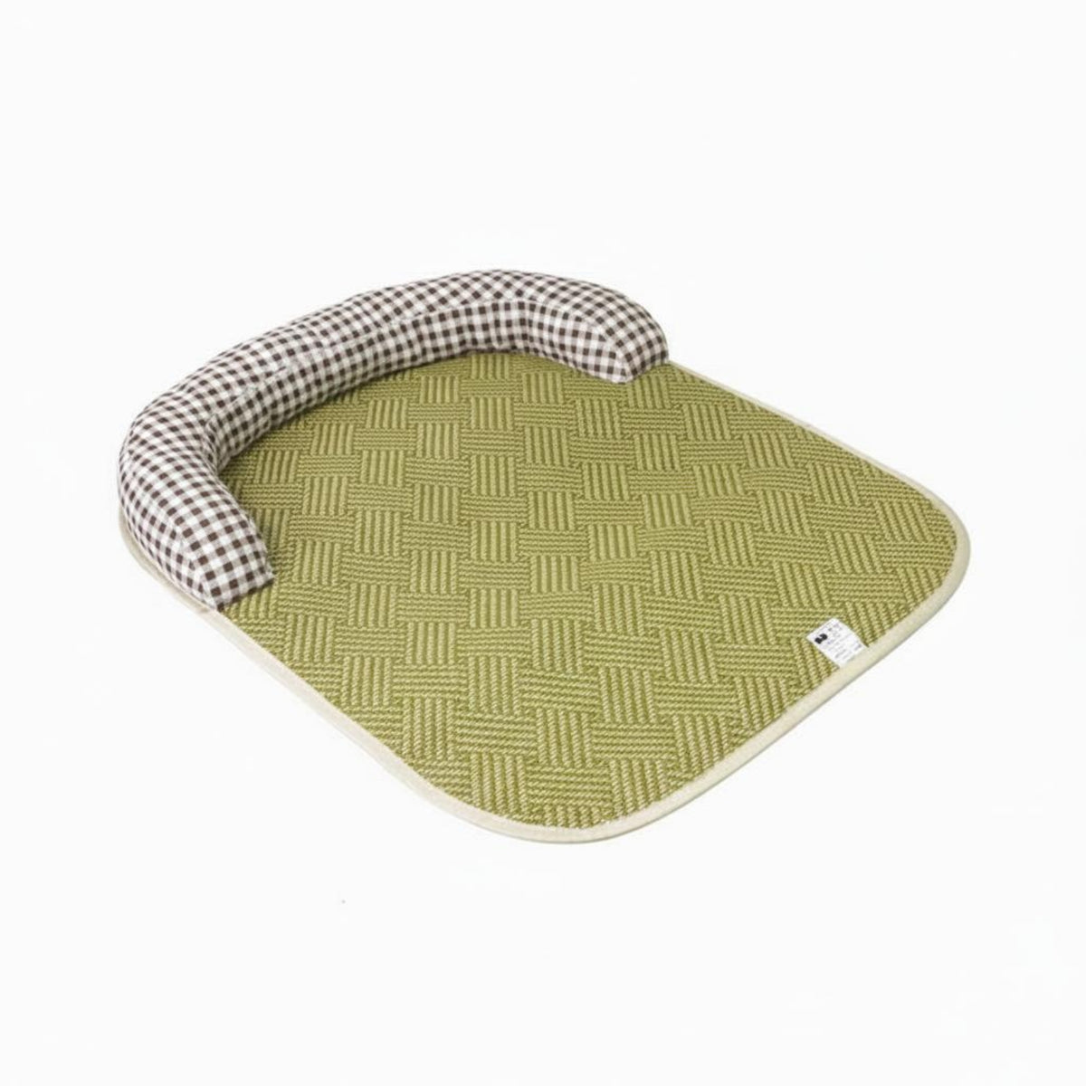 Cushioned Side Pet Mat Woven Rattan-Design Sleeping Mat Curved