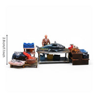 Tuna Market Figurine Set Collectible Seafood Scene Miniature Handmade Look