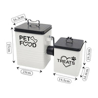 2 Pieces Airtight Pet Food Container Set Galvanized Iron Dog Treat Container