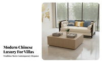 Light Luxury Design Oriental Seating Set Durable Wood Frame Oriental design Bench and Armchair Set Comfortable Sofa Group Minimalist Aesthetic for Interior Designers, Homeowners, Business Owners, Sales Office, Living Room, Hotel Lobby, Reception Area