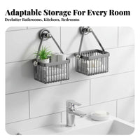 Suction holder Bin for Used Face Towels Multi-Purpose Storage holder for Vanity Area